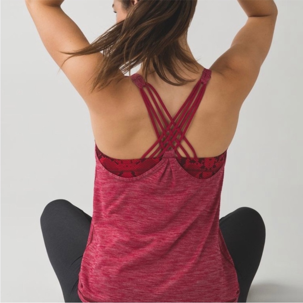 Lululemon Sunset Salutation 2 in 1 tank top in red